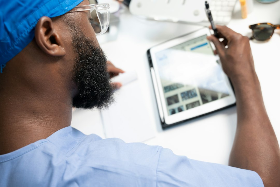contractor reviewing digital estimate on tablet